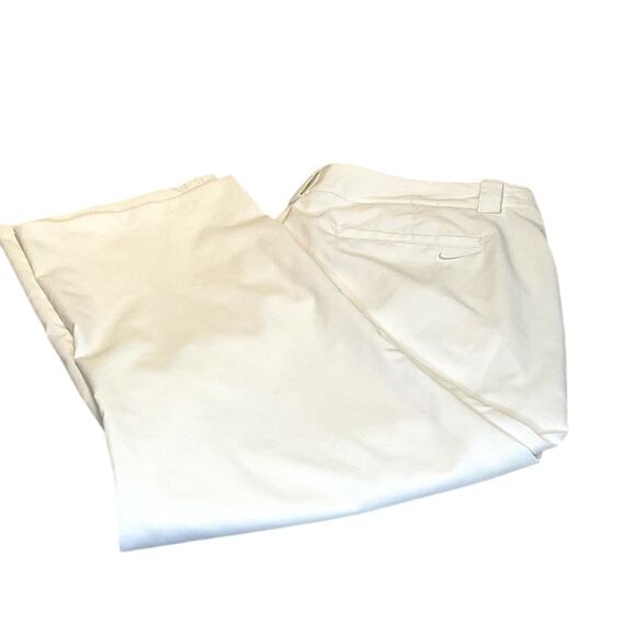 Nike Golf womens pants Tour Performance Dry Fit white crop length pockets Sz 12 - Picture 1 of 10